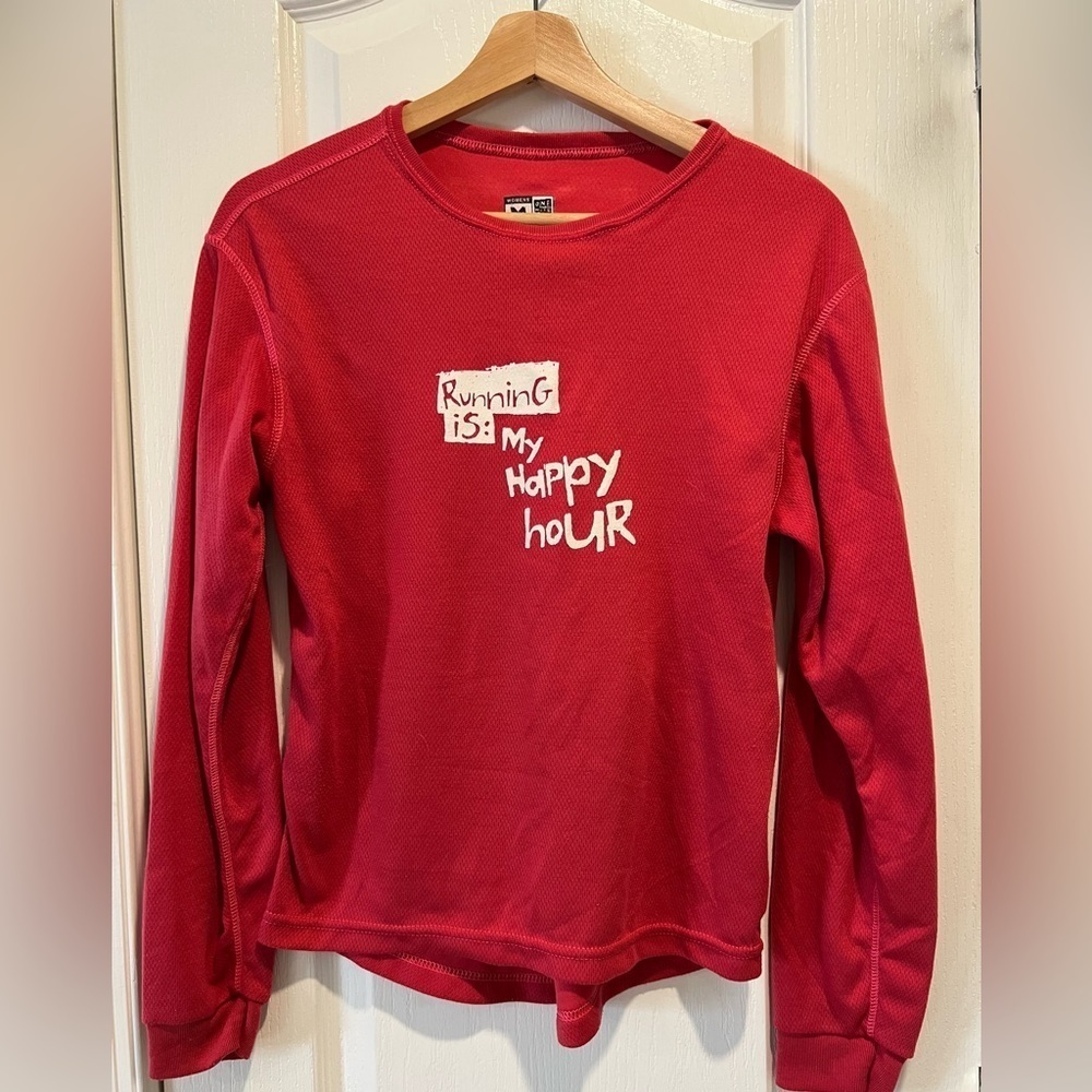 One more mile “running is my happy hour” shirt - medium